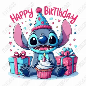 Lilo and Stitch Birthday  DTF Heat Iron on Transfer 