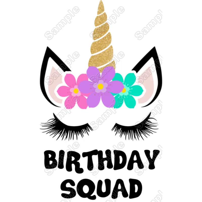 Unicorn Birthday Choose Family Member DTF Iron on Transfer