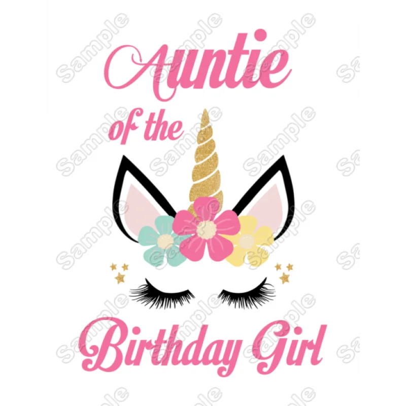 Unicorn Birthday Choose Family Member DTF Iron on Transfer