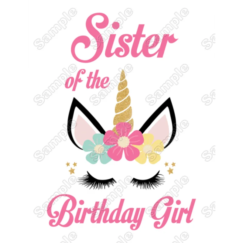 Unicorn Birthday Choose Family Member DTF Iron on Transfer