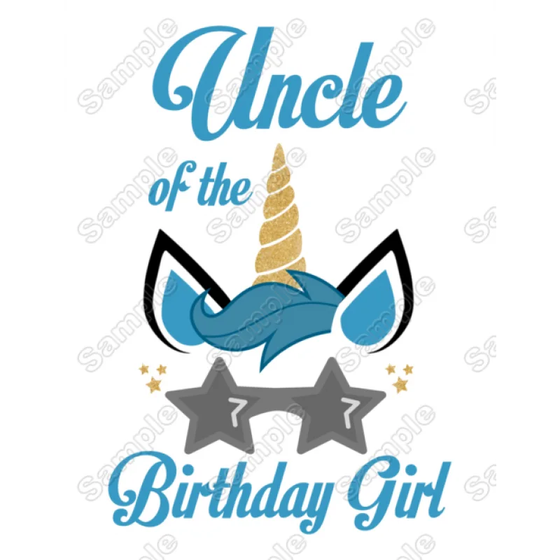 Unicorn Birthday Choose Family Member DTF Iron on Transfer