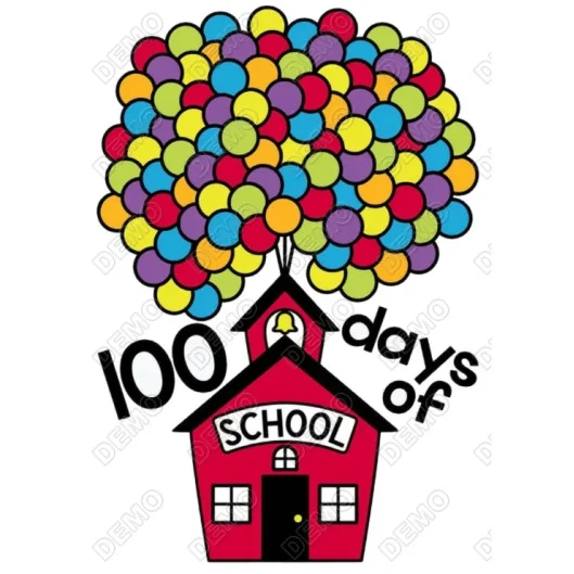 100 Days of School Balloons DTF Iron on Transfer - Ready to Press 100 Days of School Balloons DTF Iron on Transfer - Ready to Press