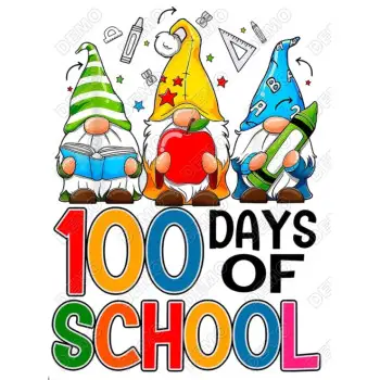 100 Days of School Gnomes DTF Iron on Transfer   #2