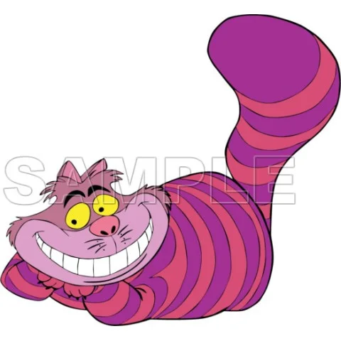 Alice in Wonderland Cheshire Cat DTF Iron on Transfer - Ready to Press #1 Alice in Wonderland Cheshire Cat DTF Iron on Transfer - Ready to Press #1
