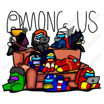 Among Us Super Heroes Game  DTF Iron on Transfer  - Ready to Press  #10