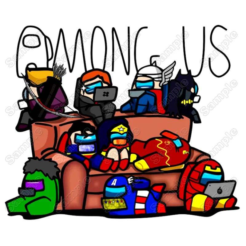 Among Us Super Heroes Game DTF Iron on Transfer - Ready to Press #10 Among Us Super Heroes Game DTF Iron on Transfer - Ready to Press #10