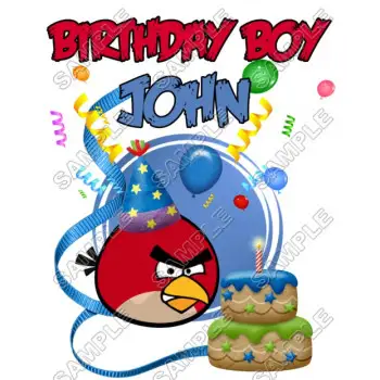 Angry Birds Birthday  Personalized  Custom  DTF Iron on Transfer - Ready to Press #13