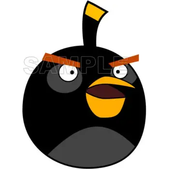 Angry Birds Black Bird DTF Iron on Transfer  - Ready to Press  #5