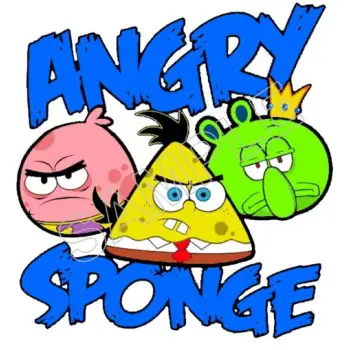 Angry Birds SpongeBob DTF Iron on Transfer - Ready to Press #68