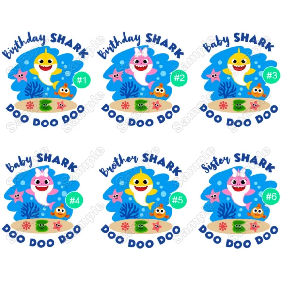 Baby Shark Family  Member  Custom  DTF Iron on Transfer