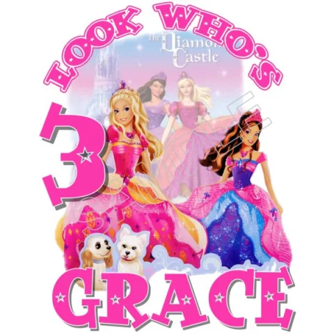 Barbie Birthday Personalized Custom DTF Iron on Transfer - Ready to Press #82 Barbie Birthday Personalized Custom DTF Iron on Transfer - Ready to Press #82