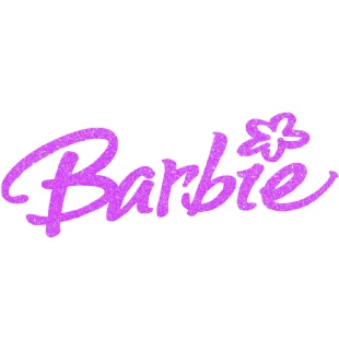 Barbie Iron On Logo Heat Transfer Vinyl HTV Glitter Barbie Iron On Logo Heat Transfer Vinyl HTV Glitter
