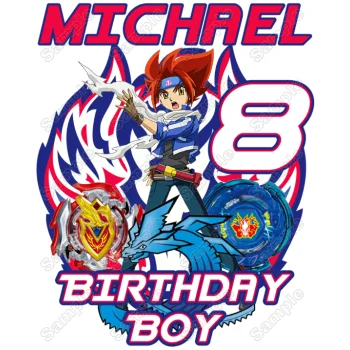 BeyBlade Birthday Personalized Custom DTF Iron on Transfer - Ready to Press #7