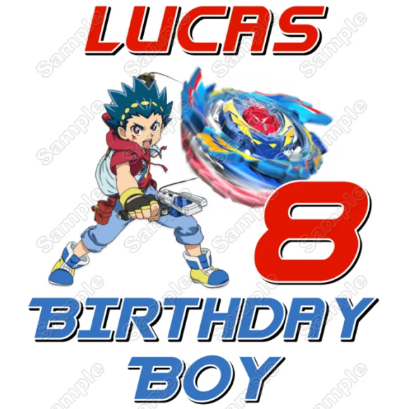 BeyBlade Birthday Personalized Custom DTF Iron on Transfer - Ready to Press #8 BeyBlade Birthday Personalized Custom DTF Iron on Transfer - Ready to Press #8