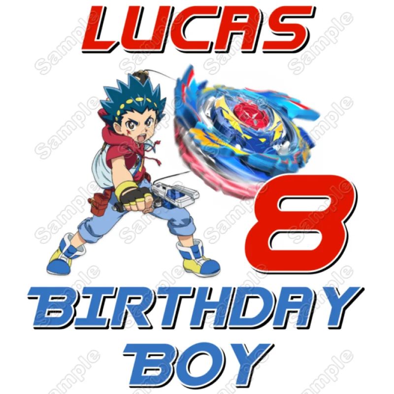 BeyBlade Birthday Personalized Custom DTF Iron on Transfer - Ready to Press #8 BeyBlade Birthday Personalized Custom DTF Iron on Transfer - Ready to Press #8