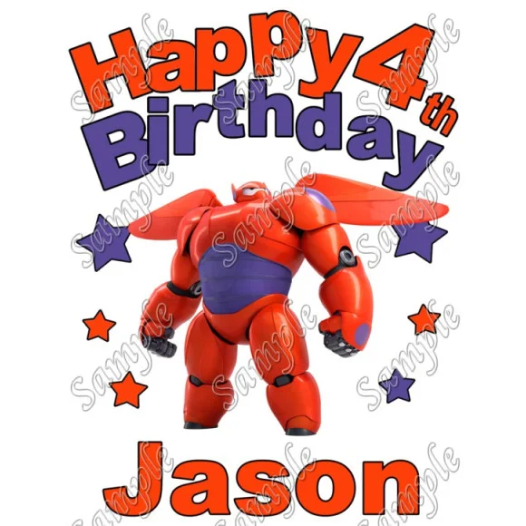 Big Hero Baymax Birthday Personalized Custom DTF Iron on Transfer - Ready to Press #5 Big Hero Baymax Birthday Personalized Custom DTF Iron on Transfer - Ready to Press #5