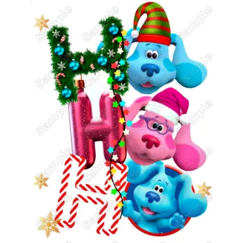 Blues Clues Christmas  DTF Iron on Transfer  - Ready to Press  #1