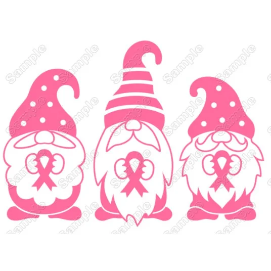 Breast Cancer Awareness Gnomes Iron On Transfer Vinyl HTV Breast Cancer Awareness Gnomes Iron On Transfer Vinyl HTV