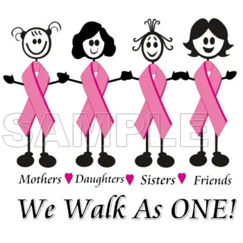 Breast Cancer Awareness ~ We  Walk as One ~ DTF Iron on Transfer - Ready to Press #18