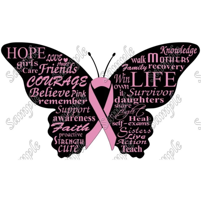 Breast Cancer Awareness butterfly DTF Iron on Transfer - Ready to Press #21 Breast Cancer Awareness butterfly DTF Iron on Transfer - Ready to Press #21