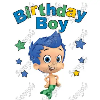 Bubble Guppies Birthday Boy  Personalized  Custom  DTF Iron on Transfer - Ready to Press #1