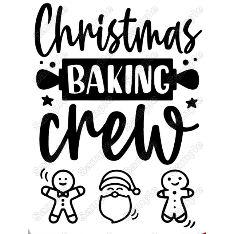 Christmas Baking Crew Iron On Transfer Vinyl HTV Christmas Baking Crew Iron On Transfer Vinyl HTV