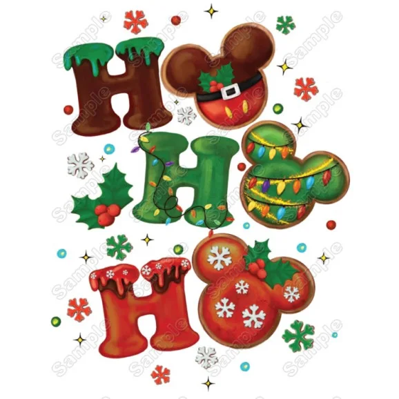 Christmas Disney World  HO HO HO DTF Iron on Transfer - Ready to Press