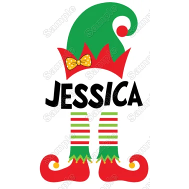 Christmas Elf Girl Personalized Custom DTF Iron on Transfer - Ready to Press Christmas Elf Girl Personalized Custom DTF Iron on Transfer - Ready to Press