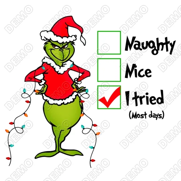 Christmas Grinch  DTF Heat Iron on Transfer - Ready to Press #4