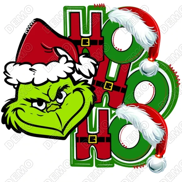 Christmas Grinch HO HO HO DTF Heat Iron on Transfer - Ready to Press Christmas Grinch HO HO HO DTF Heat Iron on Transfer - Ready to Press