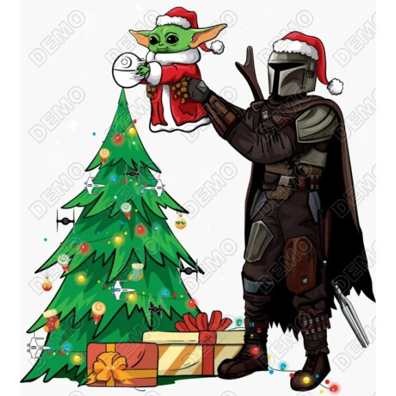 Christmas   Mandalorian  DTF Iron on Transfer - Ready to Press