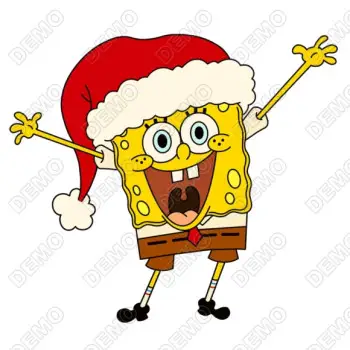  Christmas SpongeBob DTF Heat Iron on Transfer - Ready to Press 