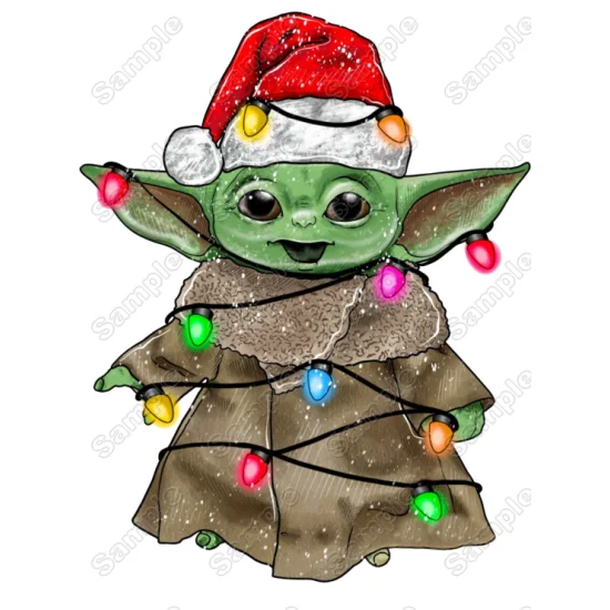 Christmas Star Wars Yoda DTF Iron on Transfer - Ready to Press Christmas Star Wars Yoda DTF Iron on Transfer - Ready to Press