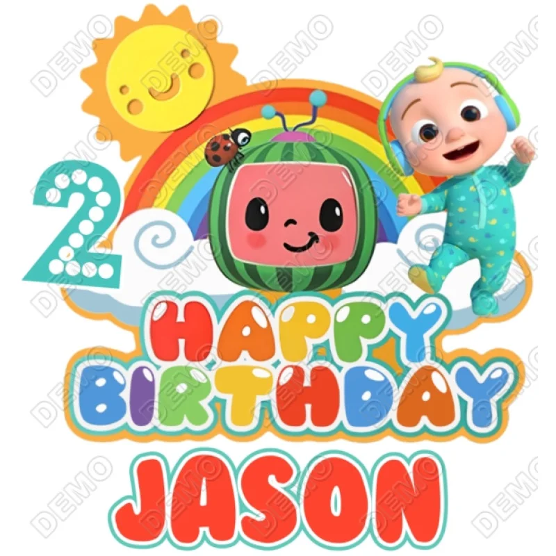 Cocomelon Birthday Custom DTF Iron on Transfer Cocomelon Birthday Custom DTF Iron on Transfer