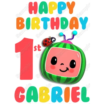 Cocomelon Birthday  Personalized  Custom  DTF Iron on Transfer - Ready to Press