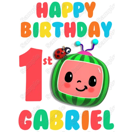 Cocomelon Birthday Personalized Custom DTF Iron on Transfer - Ready to Press Cocomelon Birthday Personalized Custom DTF Iron on Transfer - Ready to Press