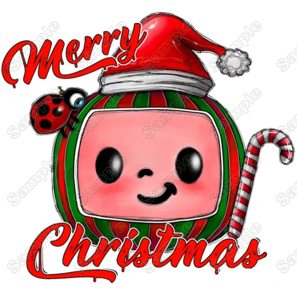 Cocomelon Christmas DTF Heat Iron On Transfer Cocomelon Christmas DTF Heat Iron On Transfer