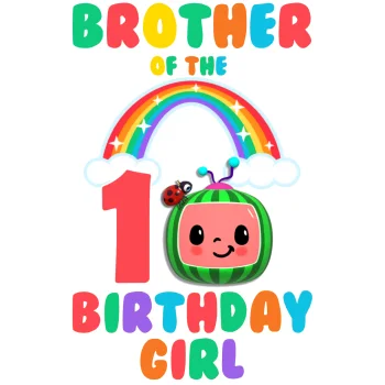Cocomelon Rainbow Birthday  Family Member  Custom  DTF Iron on Transfer