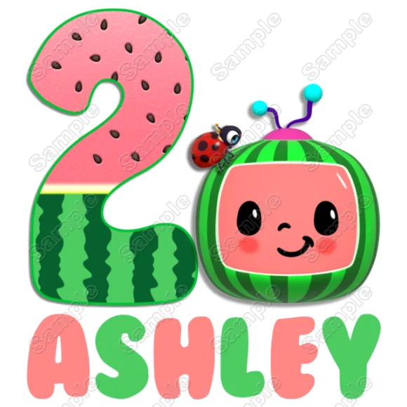 Cocomelon Watermelon Birthday Custom DTF Iron on Transfer - Ready to Press Cocomelon Watermelon Birthday Custom DTF Iron on Transfer - Ready to Press