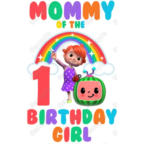 Cocomelon YoYo Girl Birthday Family Member Custom DTF Iron on Transfer - Ready to Press Cocomelon YoYo Girl Birthday Family Member Custom DTF Iron on Transfer - Ready to Press