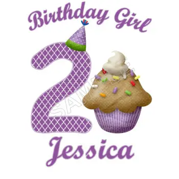 Cupcake  Birthday  Personalized  Custom  DTF Iron on Transfer - Ready to Press #1