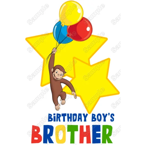 Curious George Birthday Family Member Personalized Custom DTF Iron on Transfer - Ready to Press Curious George Birthday Family Member Personalized Custom DTF Iron on Transfer - Ready to Press