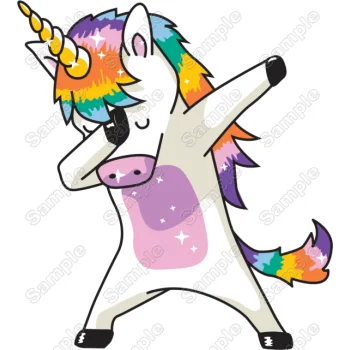 Dabbing Unicorn DTF Iron on Transfer #1