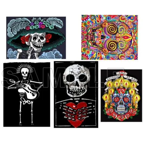 Day of the Dead Día de Muertos Skull DTF Iron on Transfer - Ready to Press #11 Day of the Dead Día de Muertos Skull DTF Iron on Transfer - Ready to Press #11