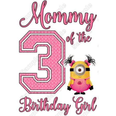 Despicable Me  Birthday Family Member  Personalized Custom DTF Iron on Transfer - Ready to Press