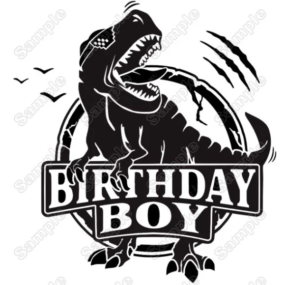 Dinosaur Birthday Boy Iron On Transfer Vinyl HTV Dinosaur Birthday Boy Iron On Transfer Vinyl HTV