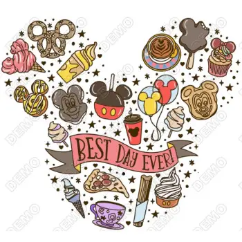 Disney Best Day Ever  DTF Iron on Transfer - Ready to Press 