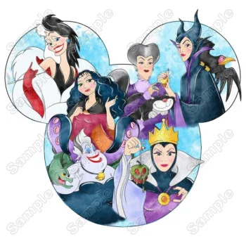 Disney Villains Mickey Ears DTF Heat Iron on Transfer - Ready to Press 