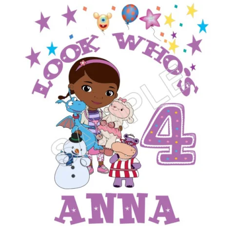 Doc McStuffins Birthday Personalized Custom DTF Iron on Transfer - Ready to Press #69 Doc McStuffins Birthday Personalized Custom DTF Iron on Transfer - Ready to Press #69