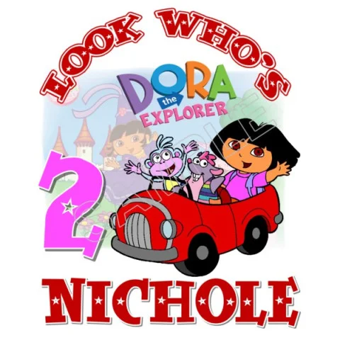 Dora Birthday Personalized Custom DTF Iron on Transfer - Ready to Press #24 Dora Birthday Personalized Custom DTF Iron on Transfer - Ready to Press #24